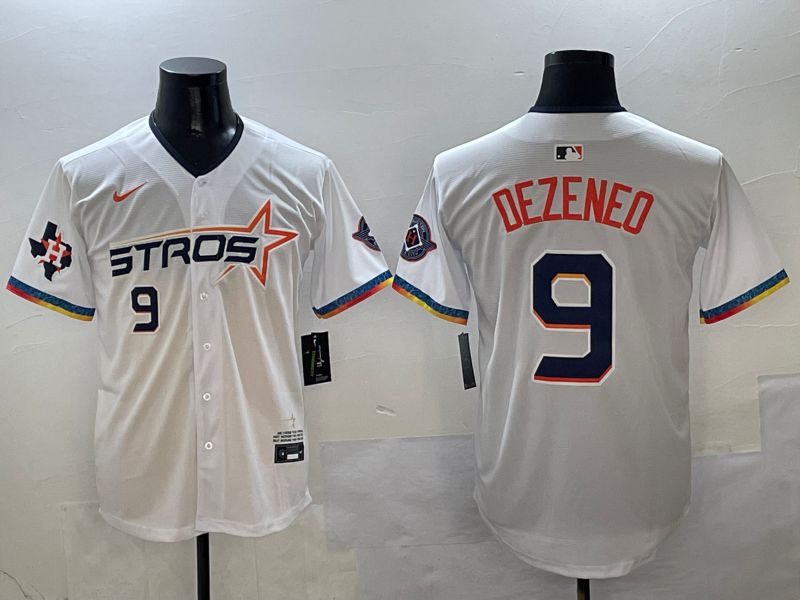 Men Houston Astros #9 Dezeneo White Fourth generation Joint Name Nike 2025 MLB Jersey style 6->philadelphia phillies->MLB Jersey